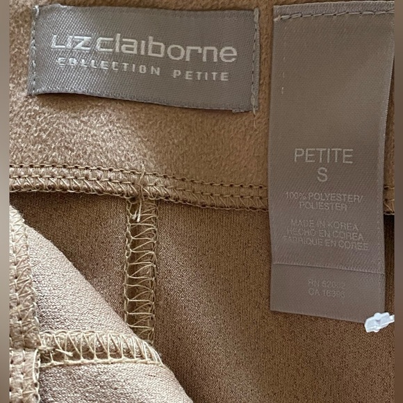 Liz Claiborne Suede High Waist Column Plisse Midi Tan Cutout Hemline Size… - Picture 5 of 12
